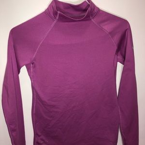 Nike Girls Lined Dry Fit Mock Turtle Neck Purple